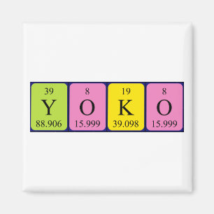 Yoko periodic table name magnet