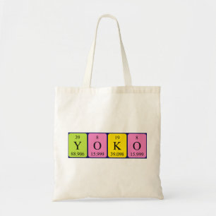 Yoko periodic table name tote bag
