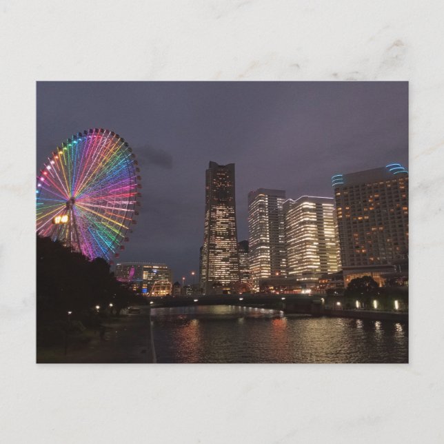 Yokohama at night, Japan Postcard (Front)