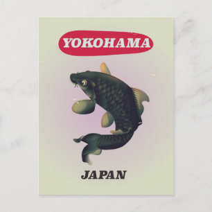 Yokohama Japan vintage style travel poster Postcard