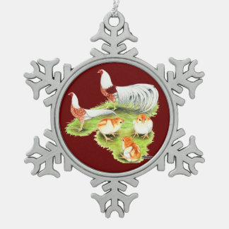 Yokohama Red Shoulder Family Snowflake Pewter Christmas Ornament