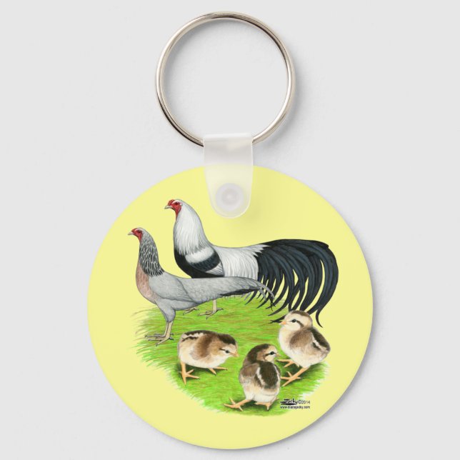 Yokohama Silver Family Key Ring (Front)