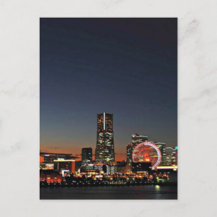 Yokohama Skyline at Night Postcard