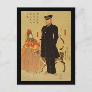 Yokohama torai Amerika shōnin ryōko no zu Postcard