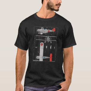 Yokosuka B4Y Japanese WW2 Biplane Diagram Premium T-Shirt