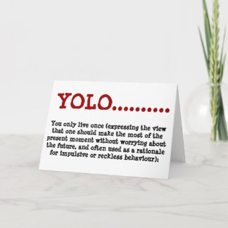 YOLO Greeting Card...definition Card