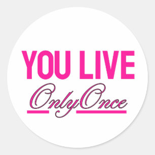 YOLO Inspirational Sticker - Pink YOLO Decal