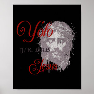 Yolo Jk Brb Jesus Funny Easter Day Bible Vintage C Poster