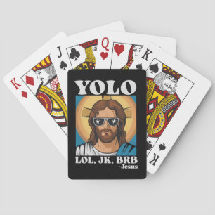 YOLO LOL JK BRB Jesus Funny Easter Playing Cards