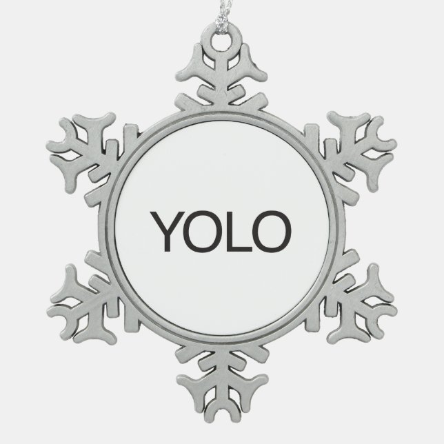 YOLO SNOWFLAKE PEWTER CHRISTMAS ORNAMENT (Front)