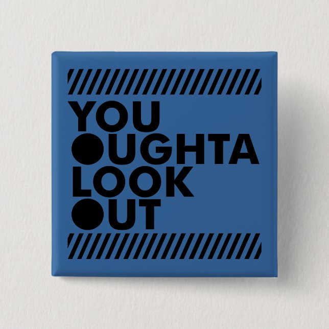 YOLO w/ Caution 15 Cm Square Badge (Front)