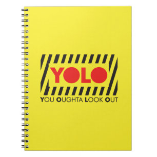 YOLO w/ Red Caution Spiral Notebook