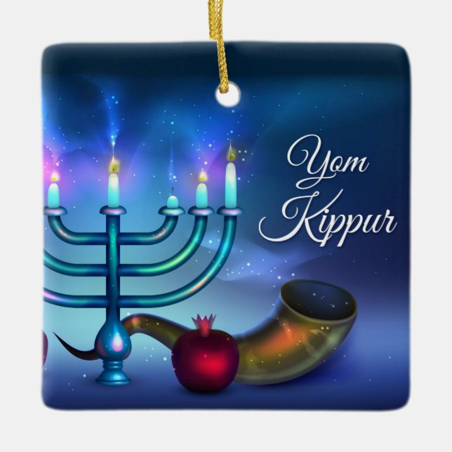 Yom Kippur Ceramic Ornament (Front)