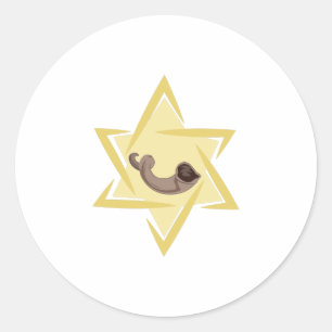 Yom Kippur Horn Classic Round Sticker