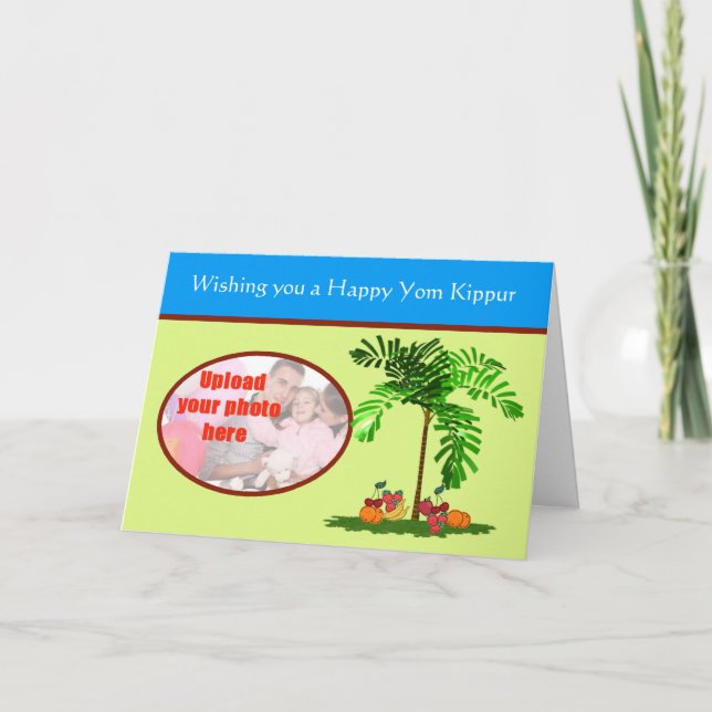 Yom Kippur Jewish holiday photo custom Card (Front)