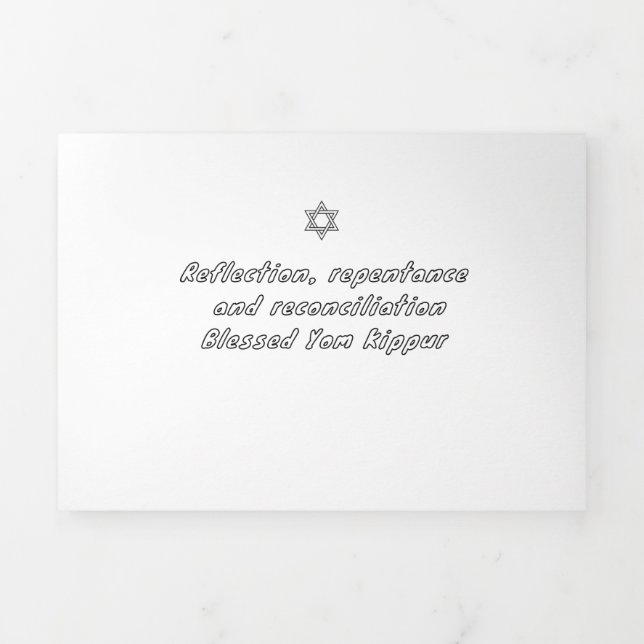 Yom Kippur Tri-Fold Holiday Card (Cover)