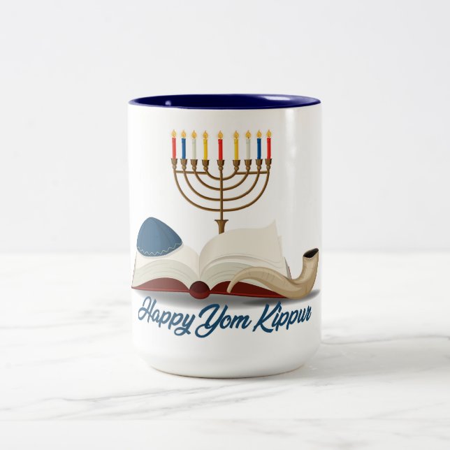 Yom Kippur  Two-Tone Coffee Mug (Center)