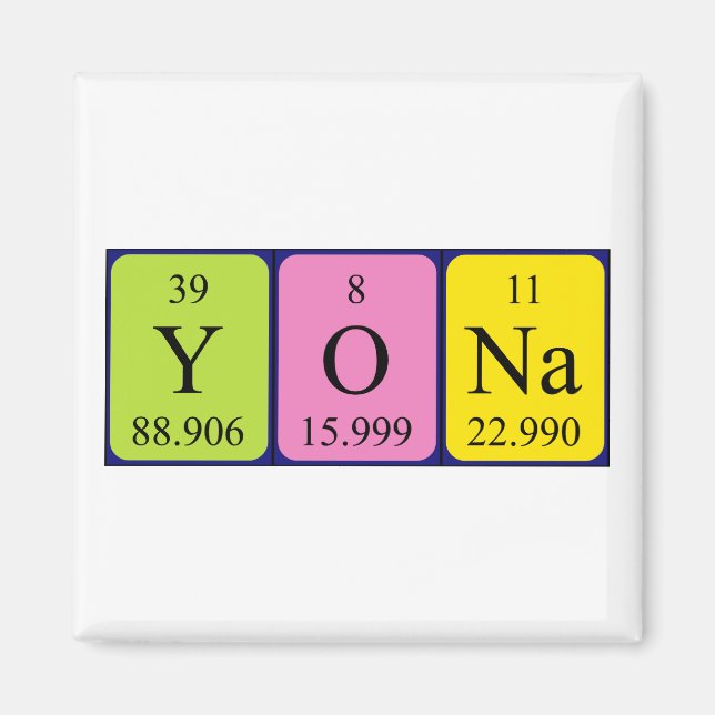 Yona periodic table name magnet (Front)
