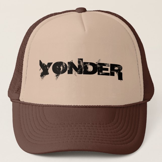 YONDER - Trucker Hat - Black and Tan (Front)