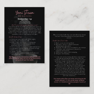 Yoni Steam Benefits Infocard Business Card