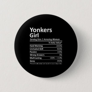 Yonkers Girl Ny New York State Funny City Home Roo 6 Cm Round Badge