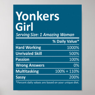 Yonkers Girl Ny New York State Funny City Home Roo Poster