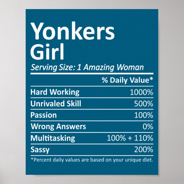 Yonkers Girl Ny New York State Funny City Home Roo Poster (Front)