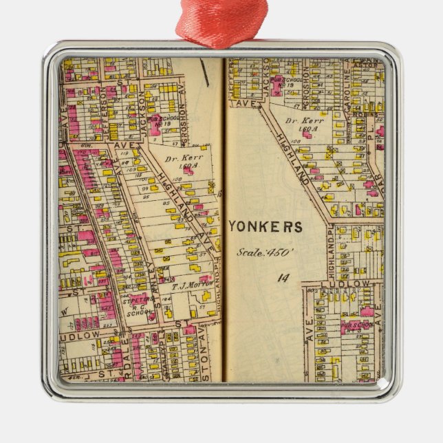 Yonkers, New York 11 Metal Tree Decoration (Front)