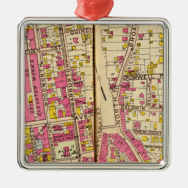 Yonkers, New York 4 Metal Tree Decoration (Front)