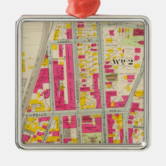 Yonkers, New York 7 Metal Tree Decoration (Front)