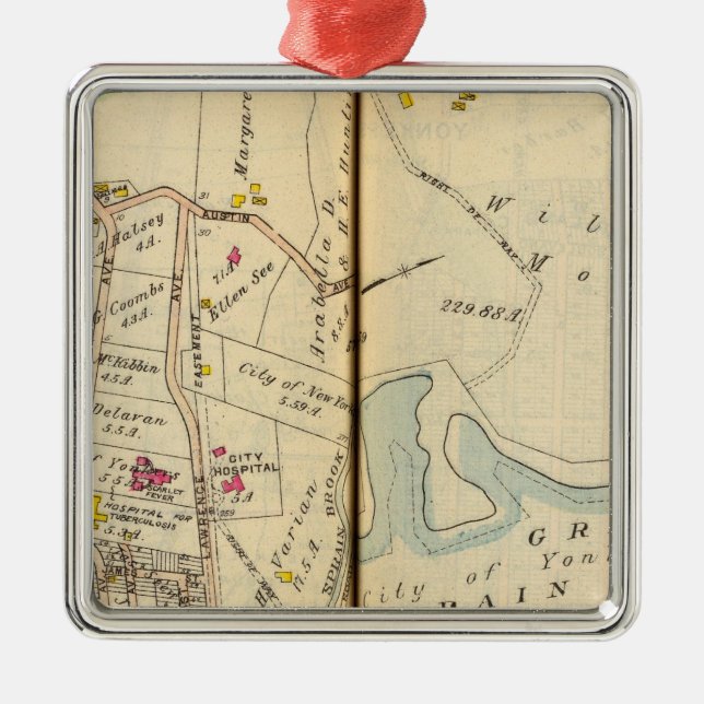 Yonkers, New York 9 Metal Tree Decoration (Front)