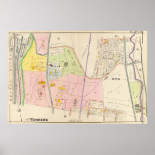 Yonkers New York Atlas Map Poster
