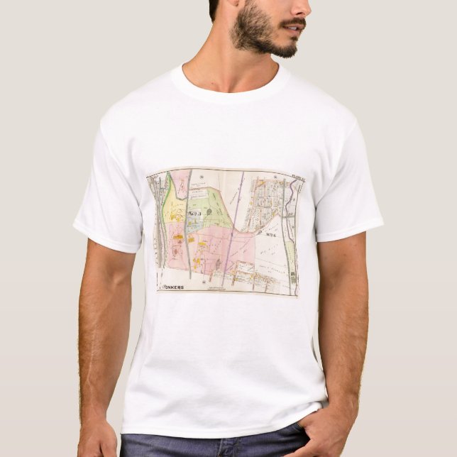 Yonkers New York Atlas Map T-Shirt (Front)