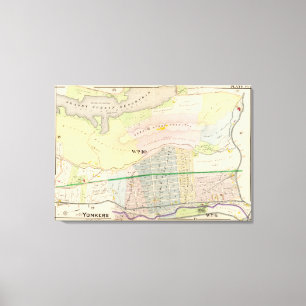 Yonkers NY Atlas Map Canvas Print