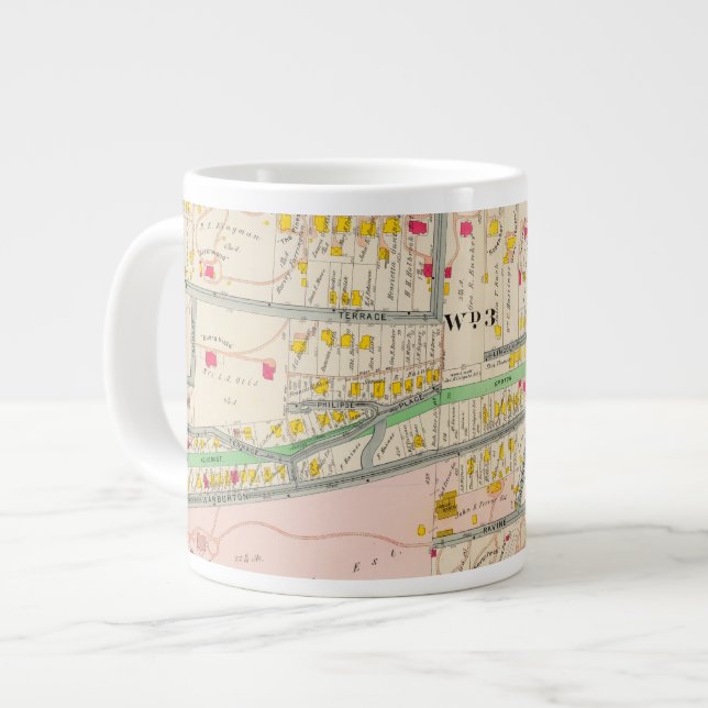 Yonkers NY Map Large Coffee Mug (Front Left)
