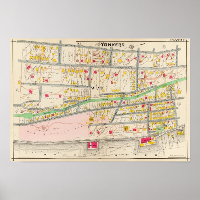 Yonkers NY Map Poster (Front)
