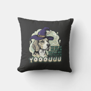 Yooouuu Ghosts Beagle Dog Purple Witch Hat Hallowe Cushion
