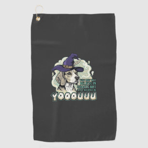 Yooouuu Ghosts Beagle Dog Purple Witch Hat Hallowe Golf Towel