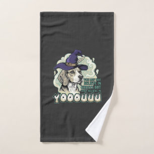 Yooouuu Ghosts Beagle Dog Purple Witch Hat Hallowe Hand Towel
