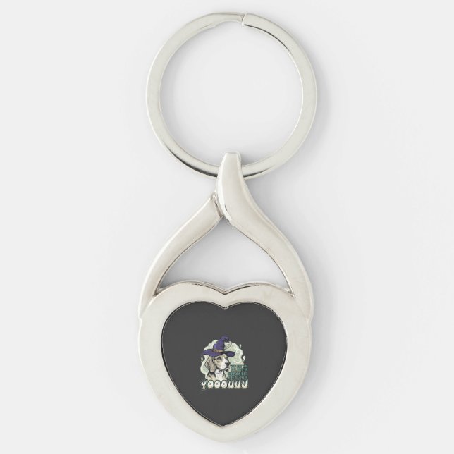 Yooouuu Ghosts Beagle Dog Purple Witch Hat Hallowe Key Ring (Front)