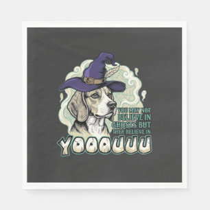 Yooouuu Ghosts Beagle Dog Purple Witch Hat Hallowe Napkin