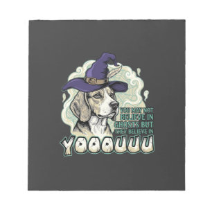 Yooouuu Ghosts Beagle Dog Purple Witch Hat Hallowe Notepad