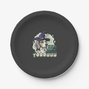 Yooouuu Ghosts Beagle Dog Purple Witch Hat Hallowe Paper Plate