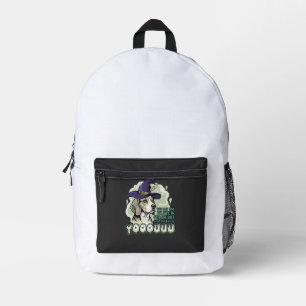 Yooouuu Ghosts Beagle Dog Purple Witch Hat Hallowe Printed Backpack