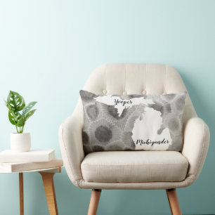 Yooper Michigander Petoskey Stone Pattern Lumbar Cushion