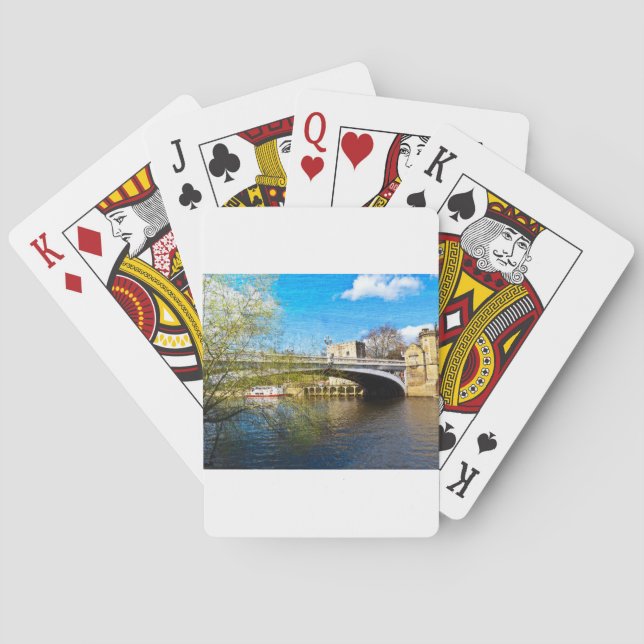 York City Lendal bridge with textured background Playing Cards (Back)