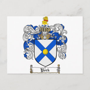 York Coat of Arms / York Family Crest Postcard