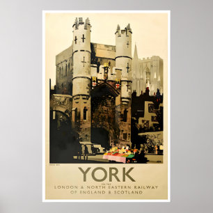 York England Poster Vintage Travel Art English