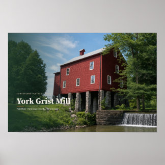 York Grist Mill Fentress County — AI Art Poster