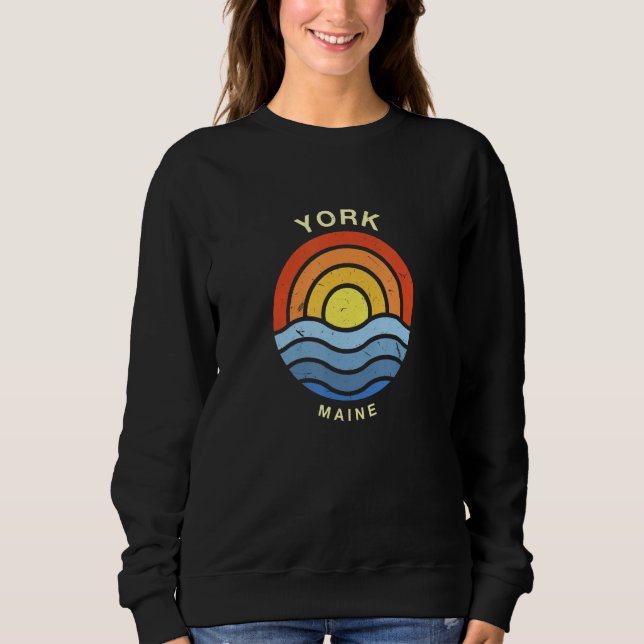York Maine Me Summer Yorker Tropical Beach Vacatio Sweatshirt (Front)